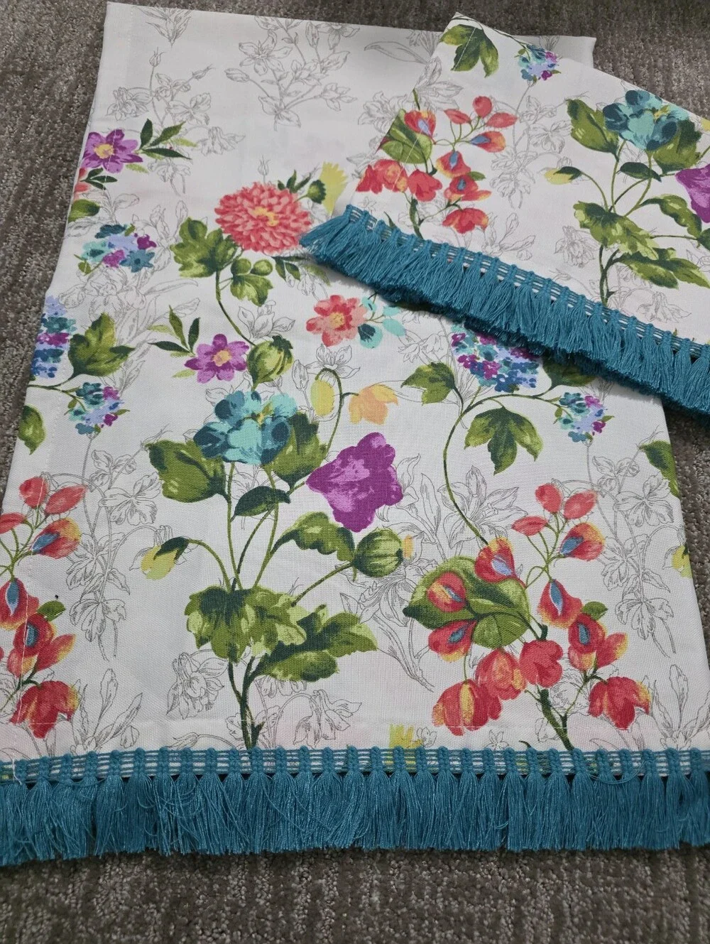 The Pioneer Woman 2 Blooming Bouquet Curtain Panels Cottagecore Farmhouse Floral
